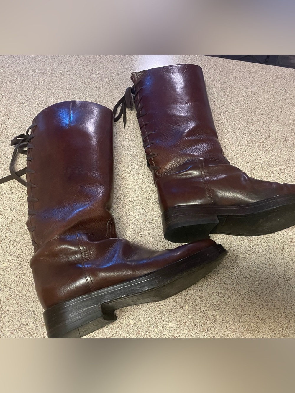 Ann Demeulemeester authentic tall distressed brown boots size EU 39 USA 9